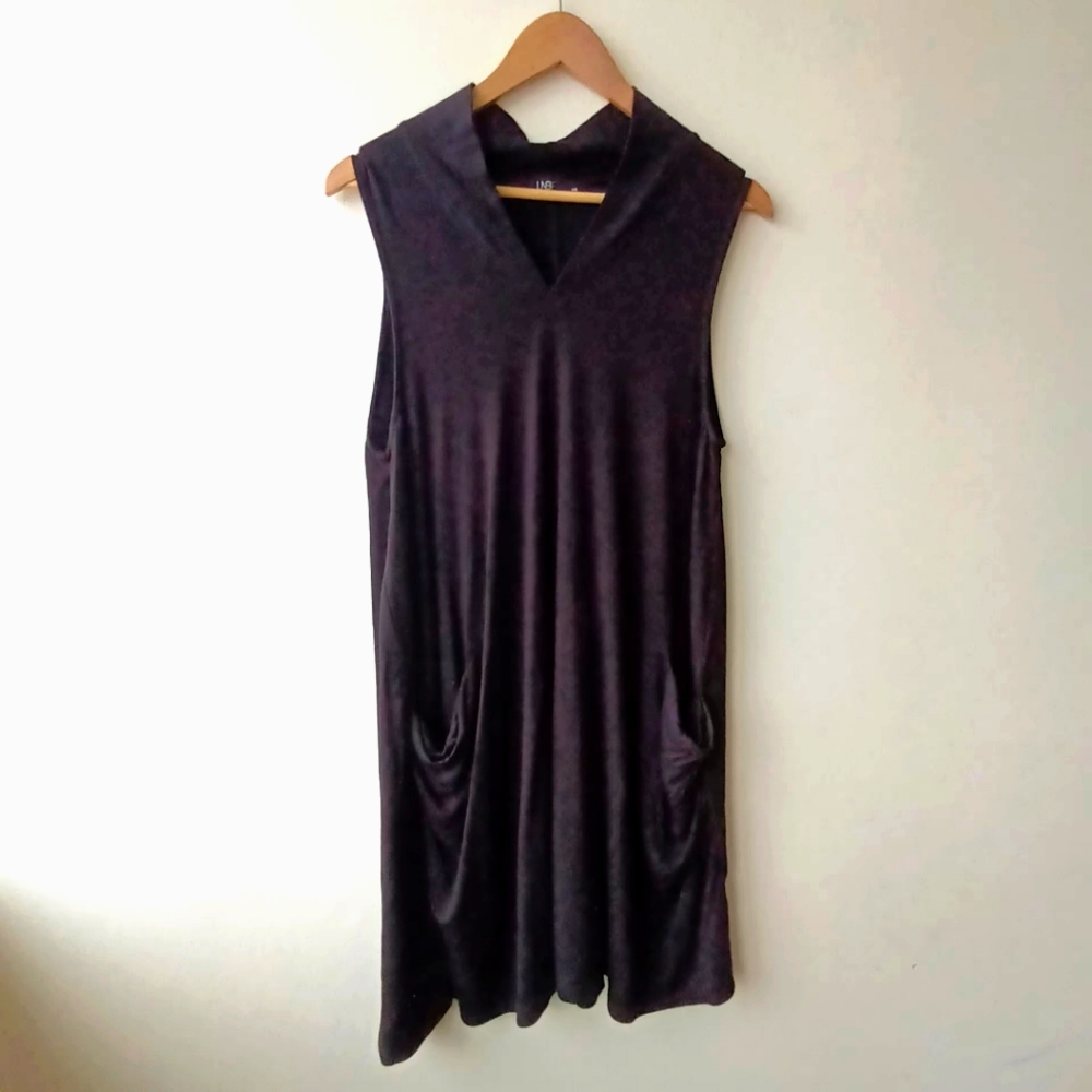 Black LNBF "Leave Nothing But Footprints" Loose Fitting Sleeveless Dress.